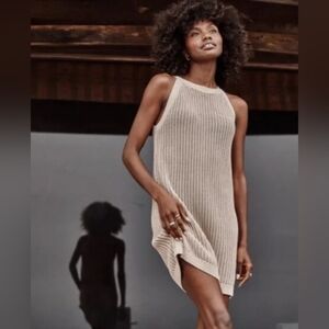 Tahari Crochet Unique High Neck Dress